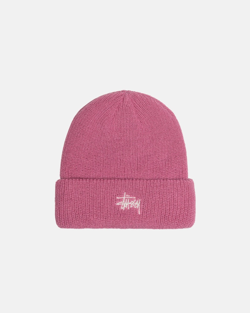 Pink Stüssy Cuff Basic Beanie | USA CSDHZM580