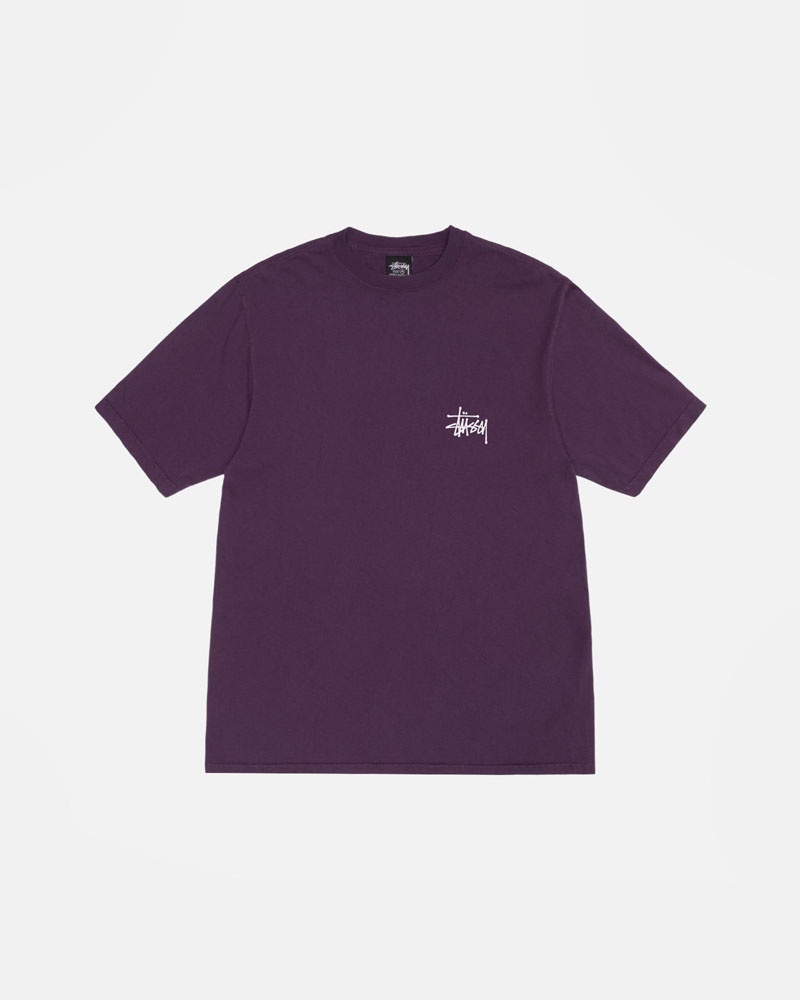 Purple Stüssy Basic Pigment Dyed T-Shirts | USA KAGHRS397