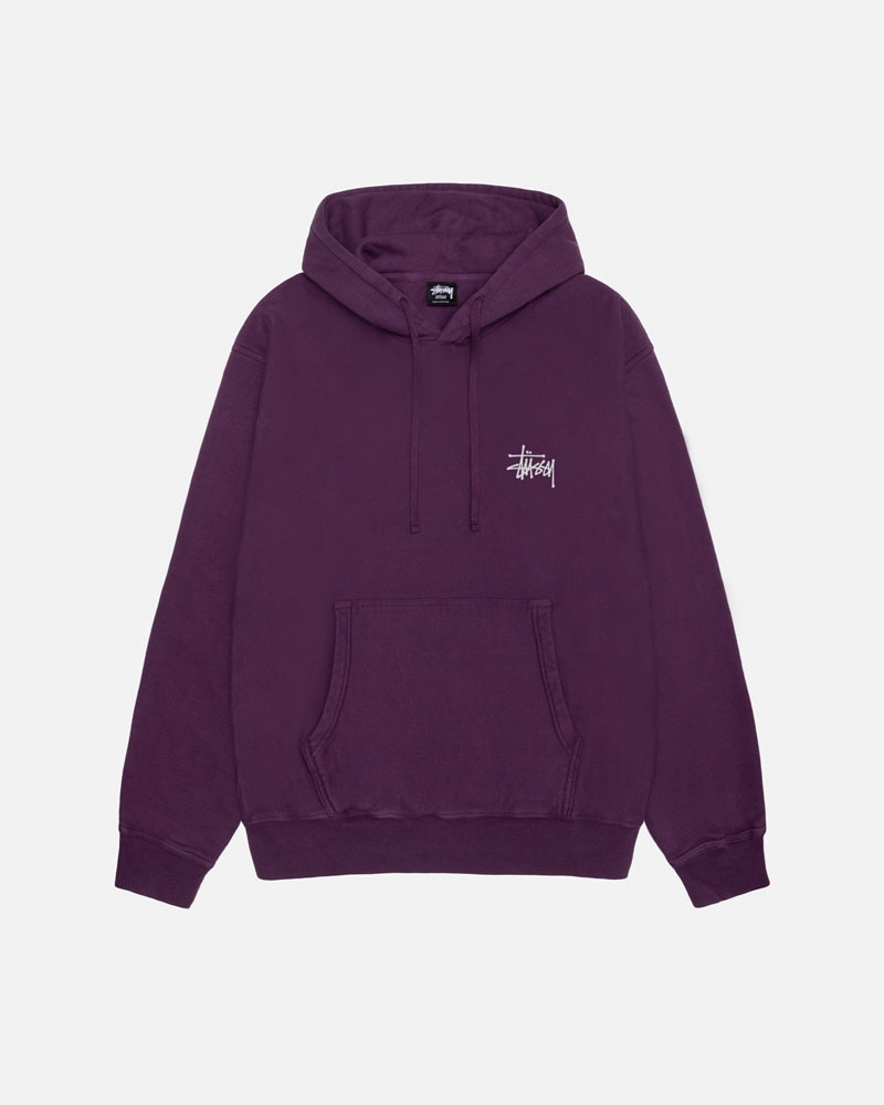 Purple Stüssy Built Tough Pigment Dyed Hoodie | USA BKQELI021