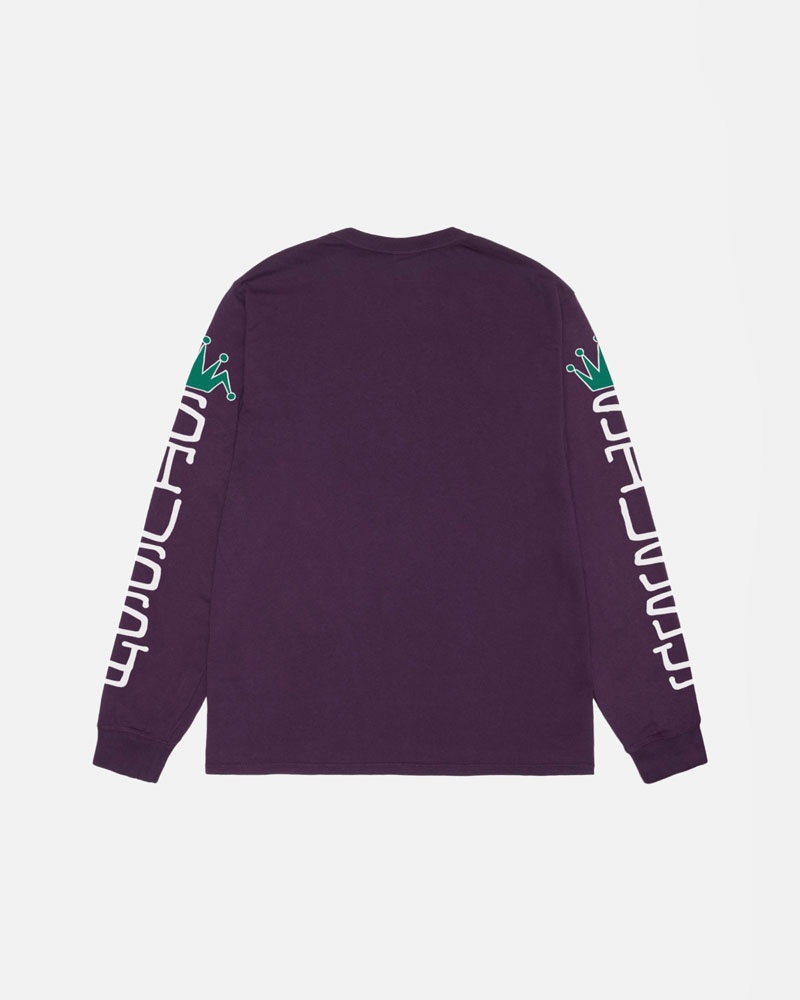 Purple Stüssy Jumbo LS Pigment Dyed T-Shirts | USA BPZVGL956