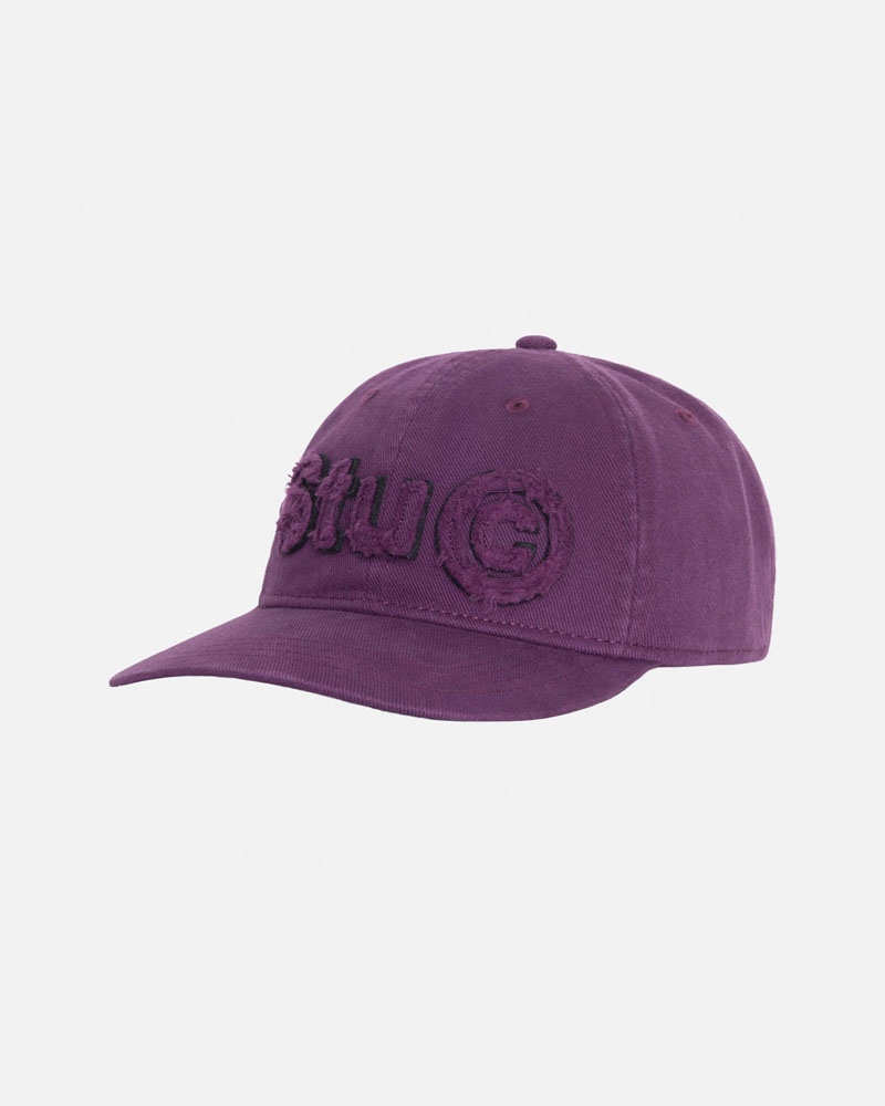 Purple Stüssy Low Pro Copyright Applique Strapback Caps | USA PYQXNU964