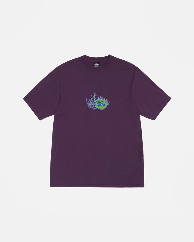 Purple Stüssy Mosaic Dragon Pigment Dyed T-Shirts | USA OCGXQD873