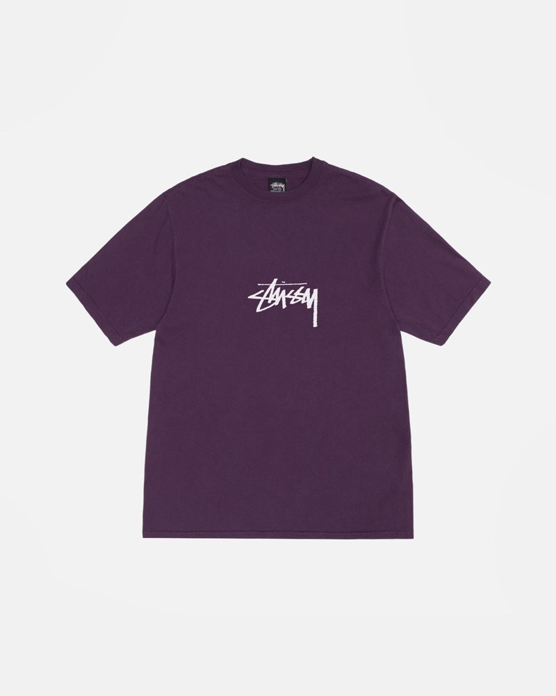 Purple Stüssy Small Stock Pigment Dyed T-Shirts | USA WZVMAE671