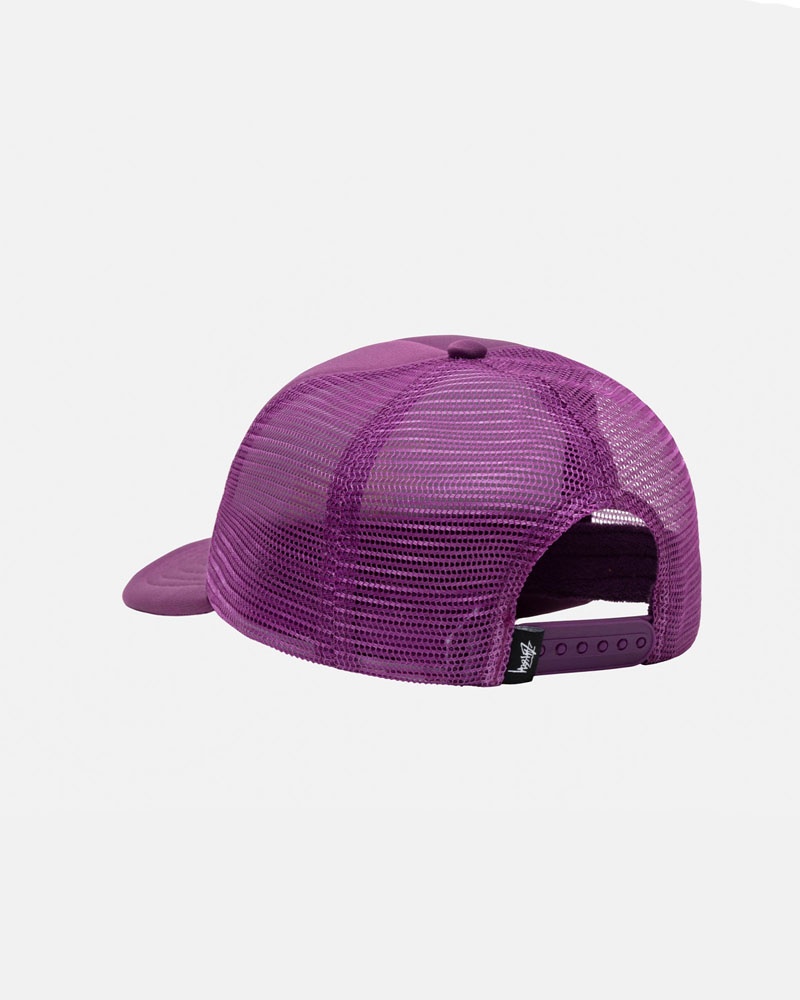 Purple Stüssy Trucker Big Basic Snapback Caps | USA NKIUOJ102