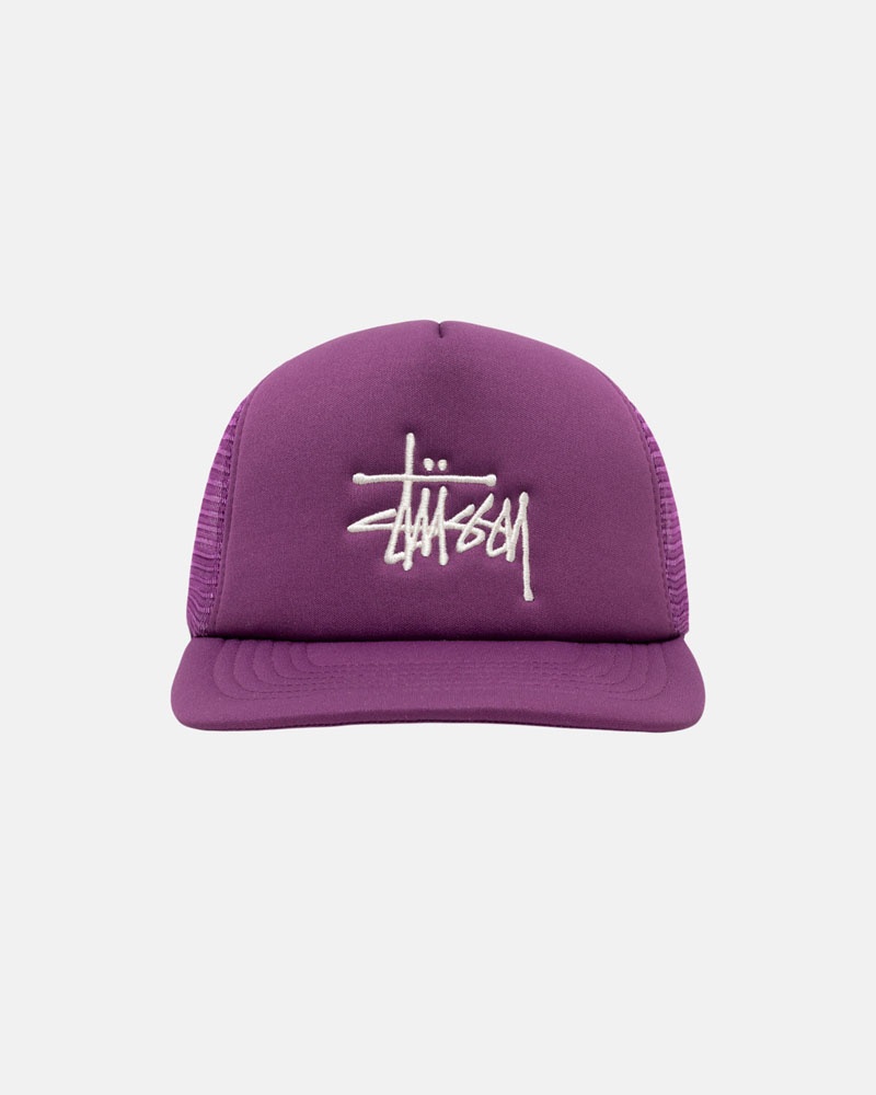 Purple Stüssy Trucker Big Basic Snapback Caps | USA NKIUOJ102