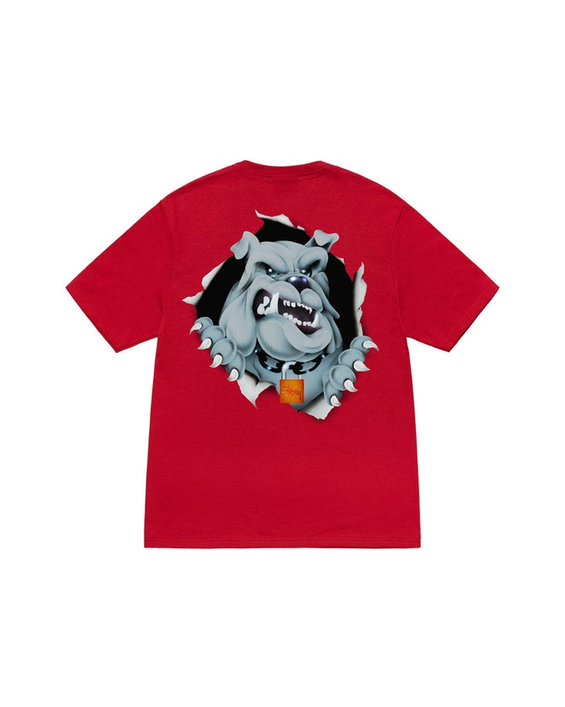 Red Stüssy Bulldog Ripper T-Shirts | USA YGHFRB147