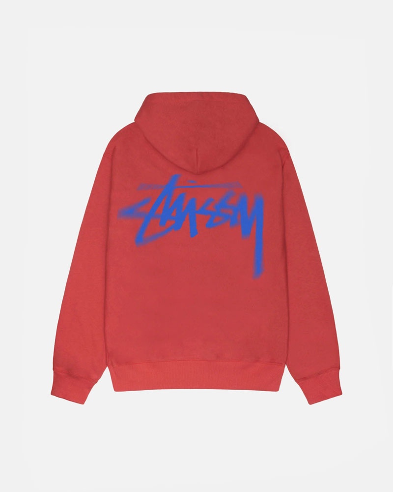 Red Stüssy Dizzy Stock Hoodie | USA WTCJEN081