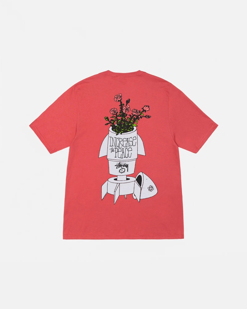 Red Stüssy Flower Bomb T-Shirts | USA ODAVWS829