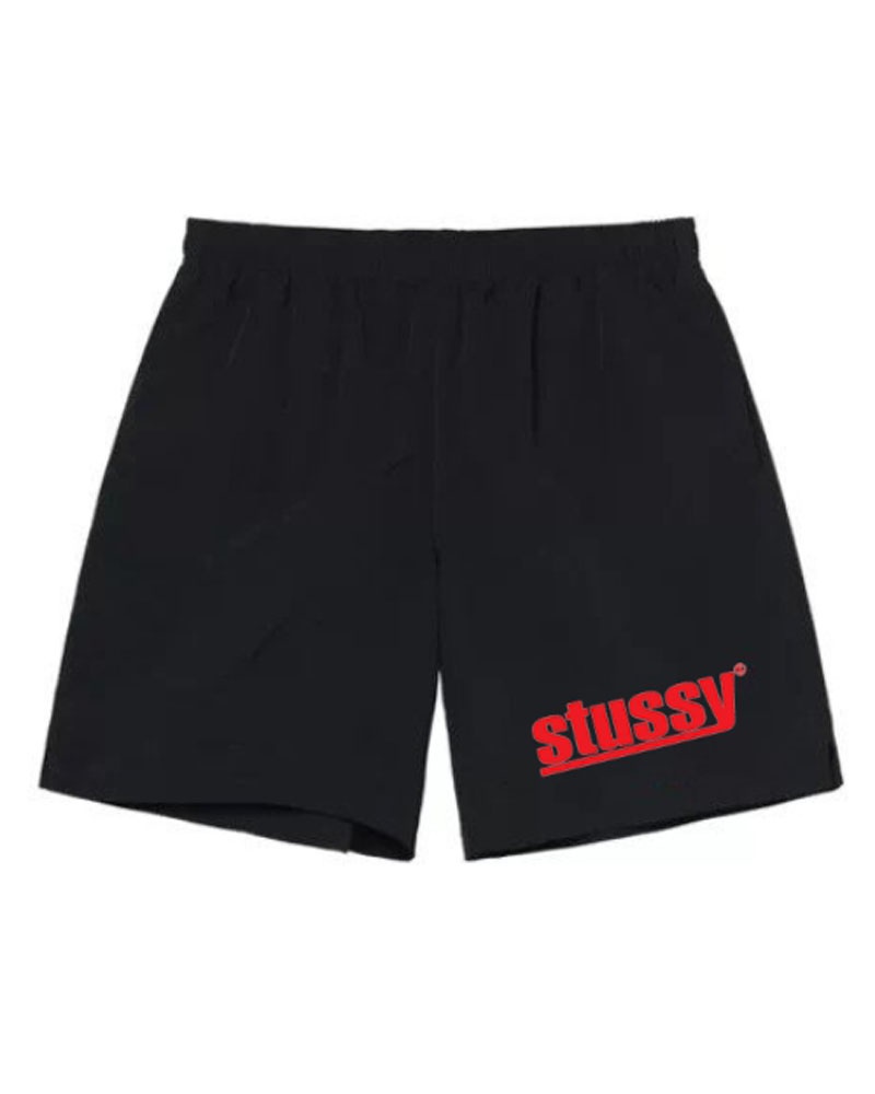 Red Stüssy Logo Shorts | USA CKNRVT298