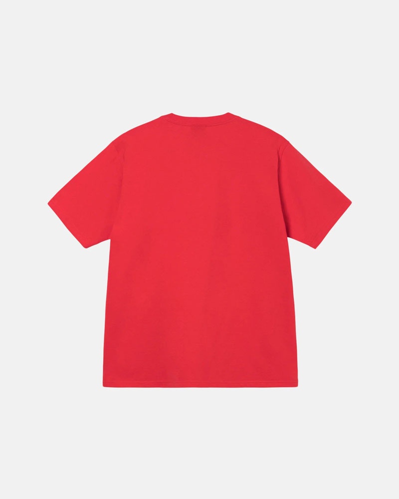 Red Stüssy Motel T-Shirts | USA IAFQRJ056