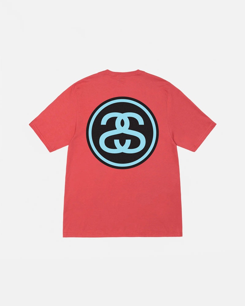 Red Stüssy SS-Link T-Shirts | USA TBPIEO381