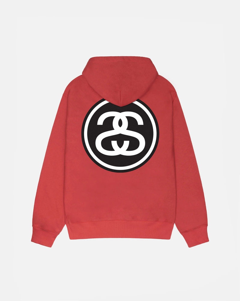 Red Stüssy SS-Link Zip Hoodie | USA GFRZSY935