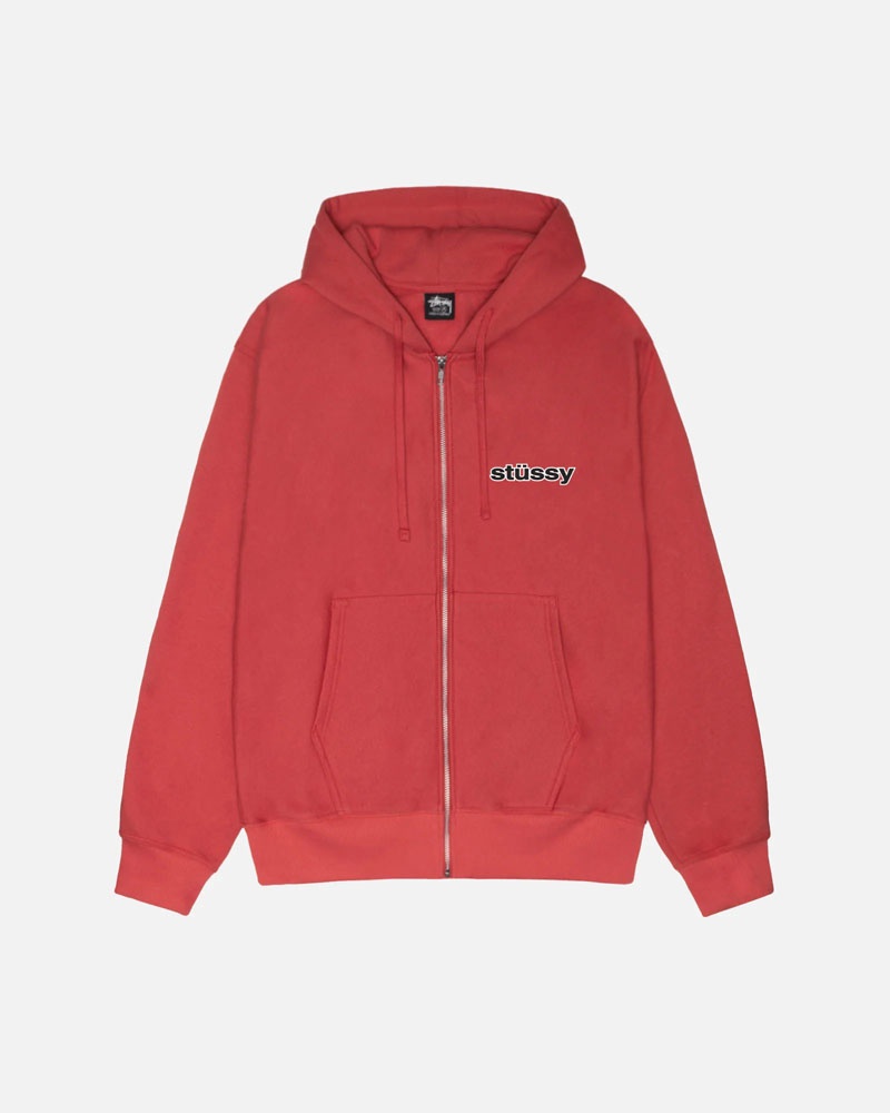 Red Stüssy SS-Link Zip Hoodie | USA GFRZSY935