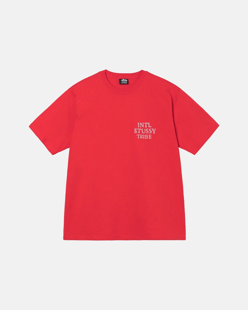 Red Stüssy Serpent T-Shirts | USA PWZJQD153