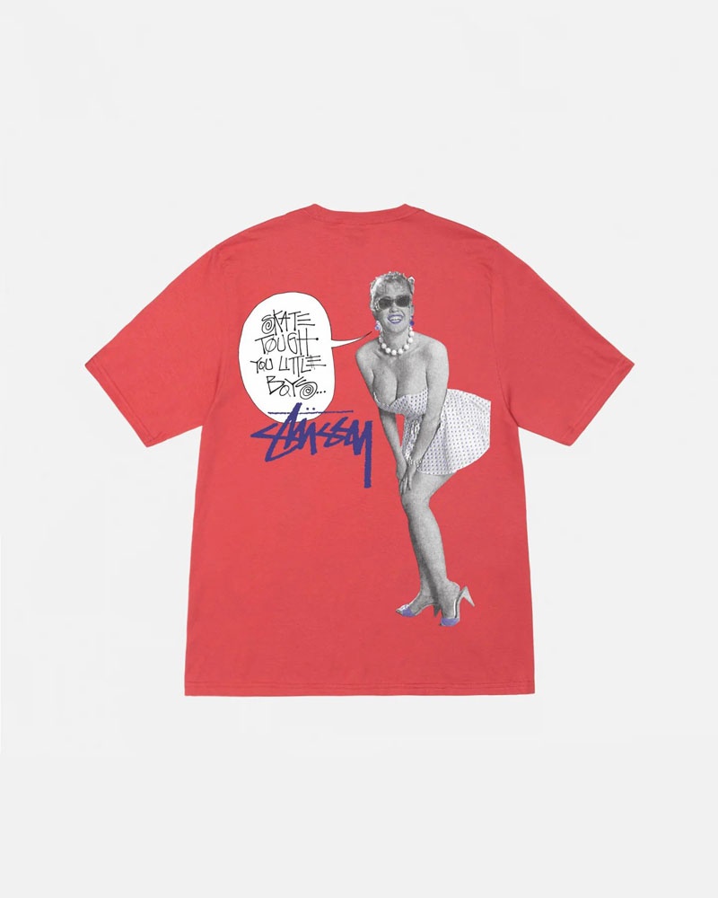 Red Stüssy Skate Tough T-Shirts | USA OHGLQR519