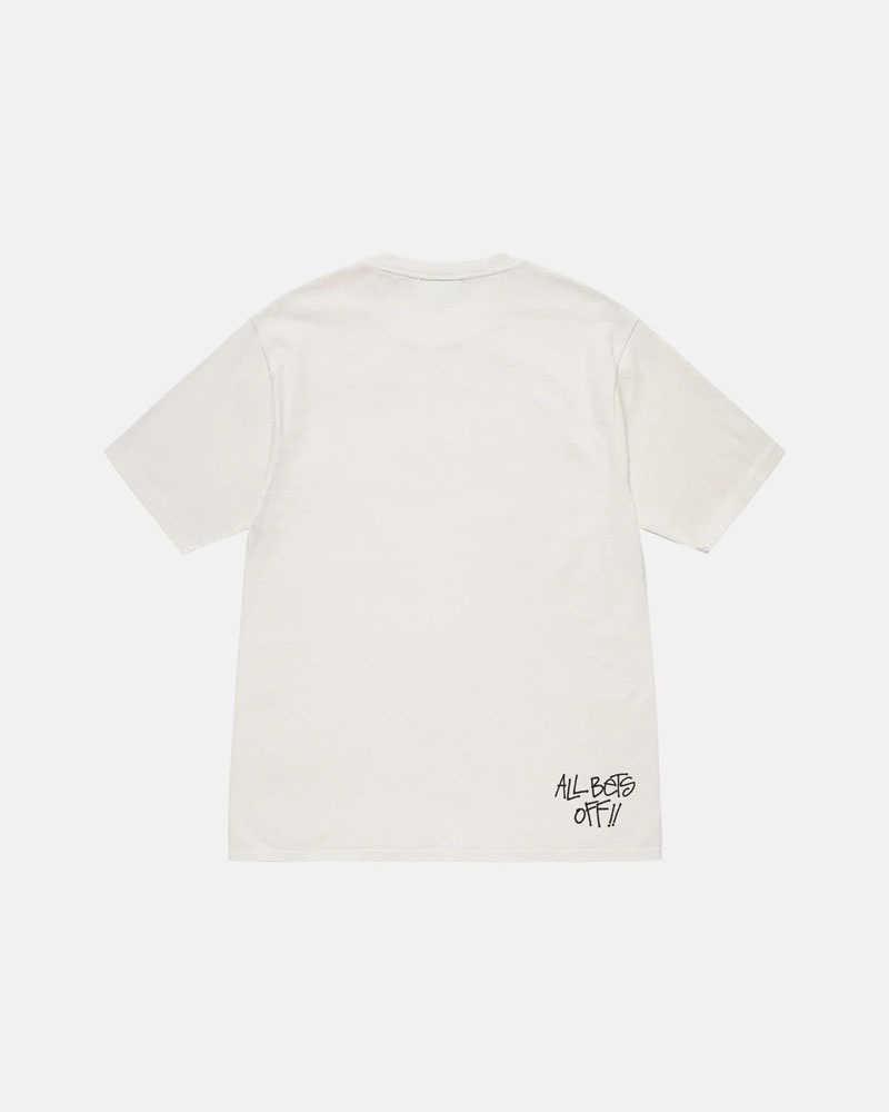 White Stüssy All Bets Off Pigment Dyed T-Shirts | USA KHMPLX190