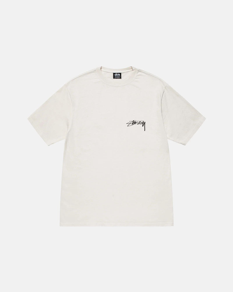 White Stüssy Arachnid Pigment Dyed T-Shirts | USA ANUCIW650