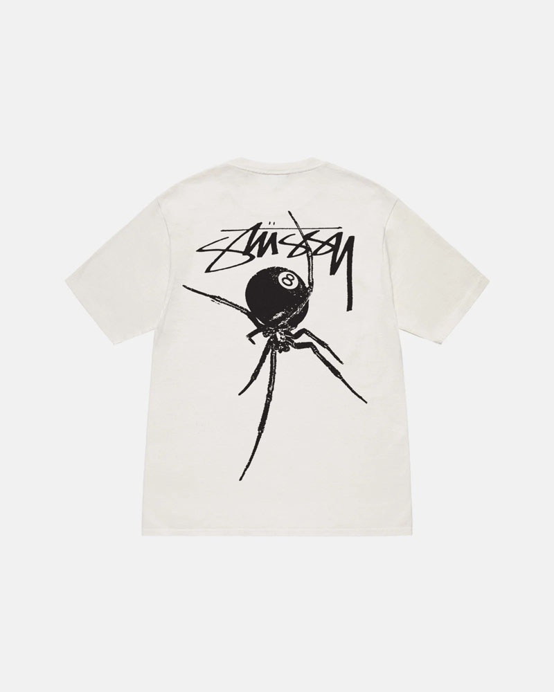 White Stüssy Arachnid Pigment Dyed T-Shirts | USA ANUCIW650