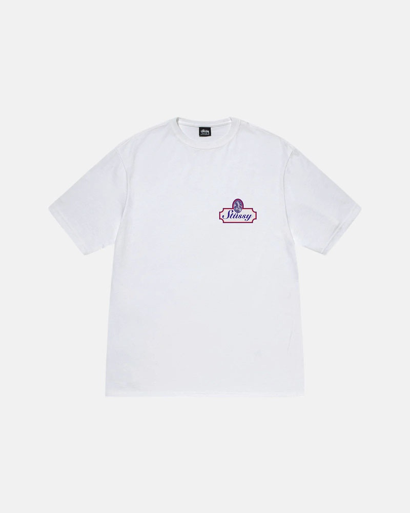 White Stüssy Authentic T-Shirts | USA VTFNRZ796