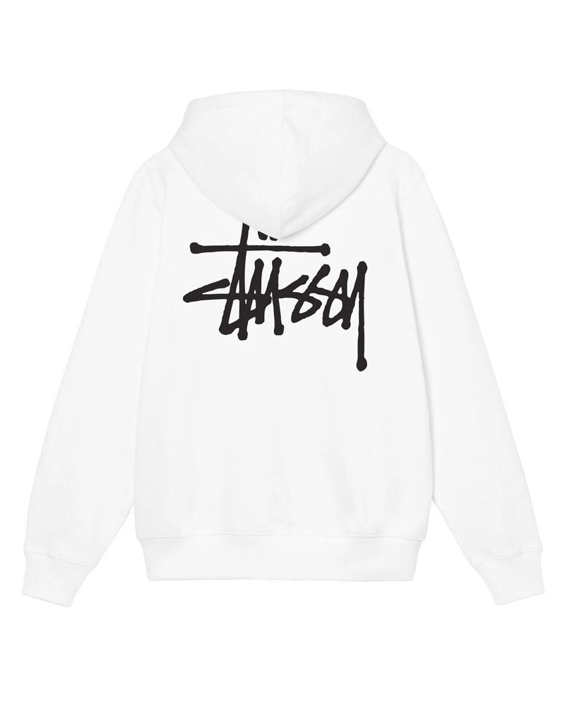 White Stüssy Basic Hoodie | USA YRKBMX280