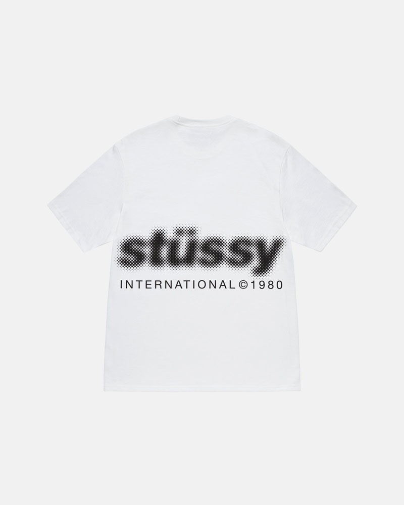 White Stüssy Blur T-Shirts | USA EDNQFP493