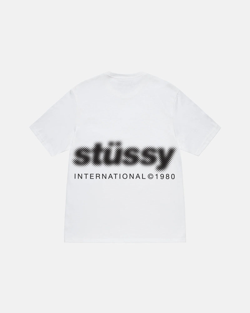 White Stüssy Blur T-Shirts | USA WMIRHT561