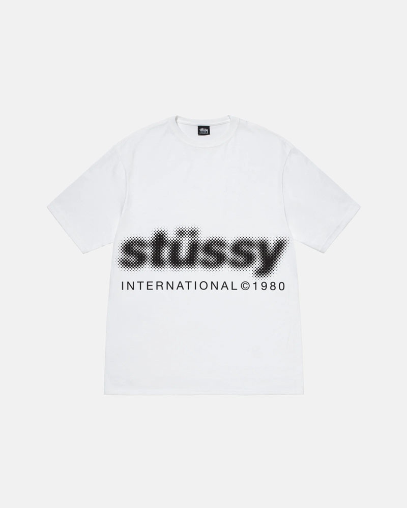 White Stüssy Blur T-Shirts | USA WMIRHT561