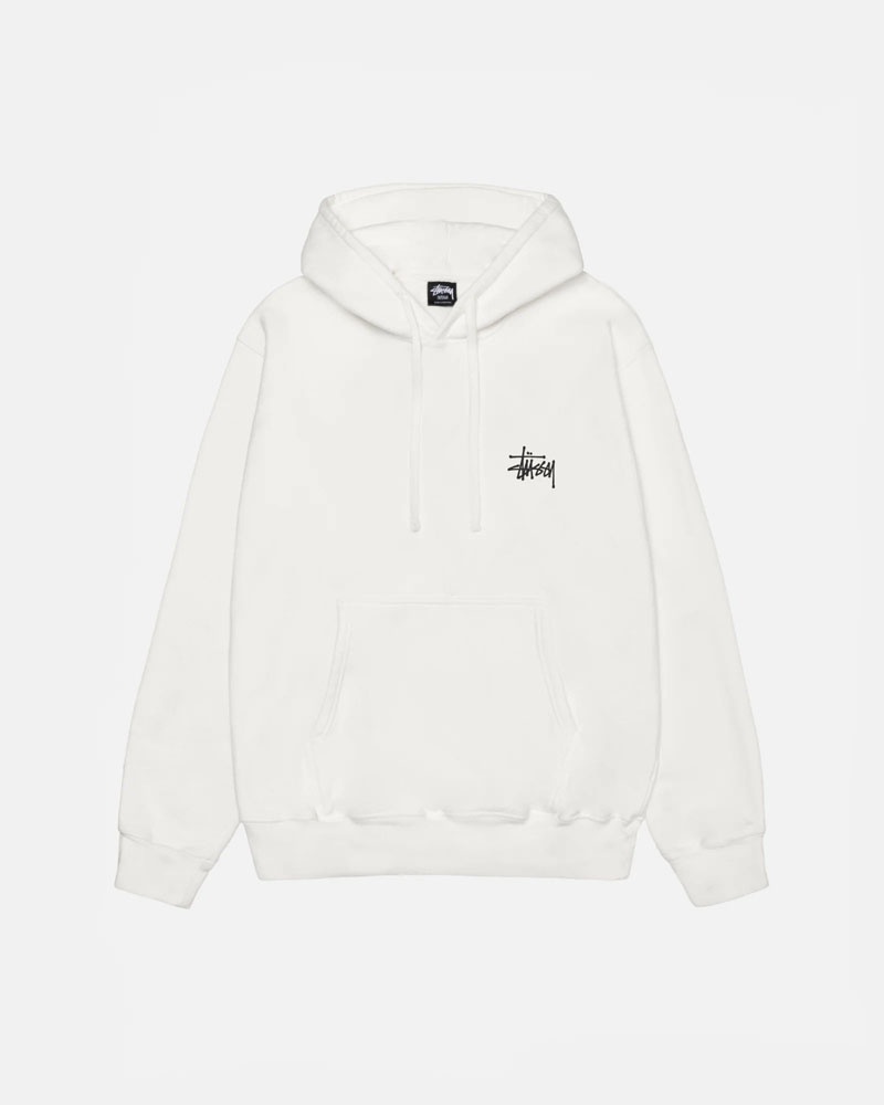 White Stüssy Built Tough Pigment Dyed Hoodie | USA NTCMOY708