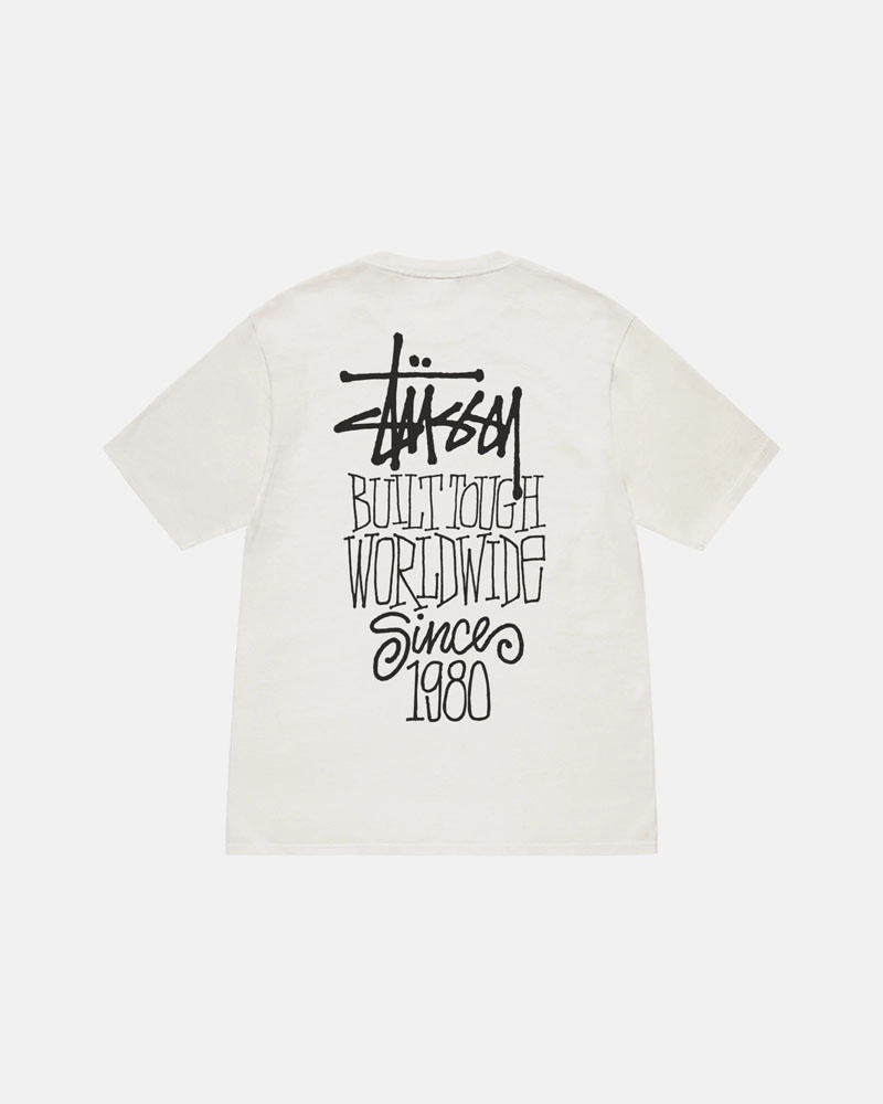 White Stüssy Built Tough Pigment Dyed T-Shirts | USA BPRSAJ195