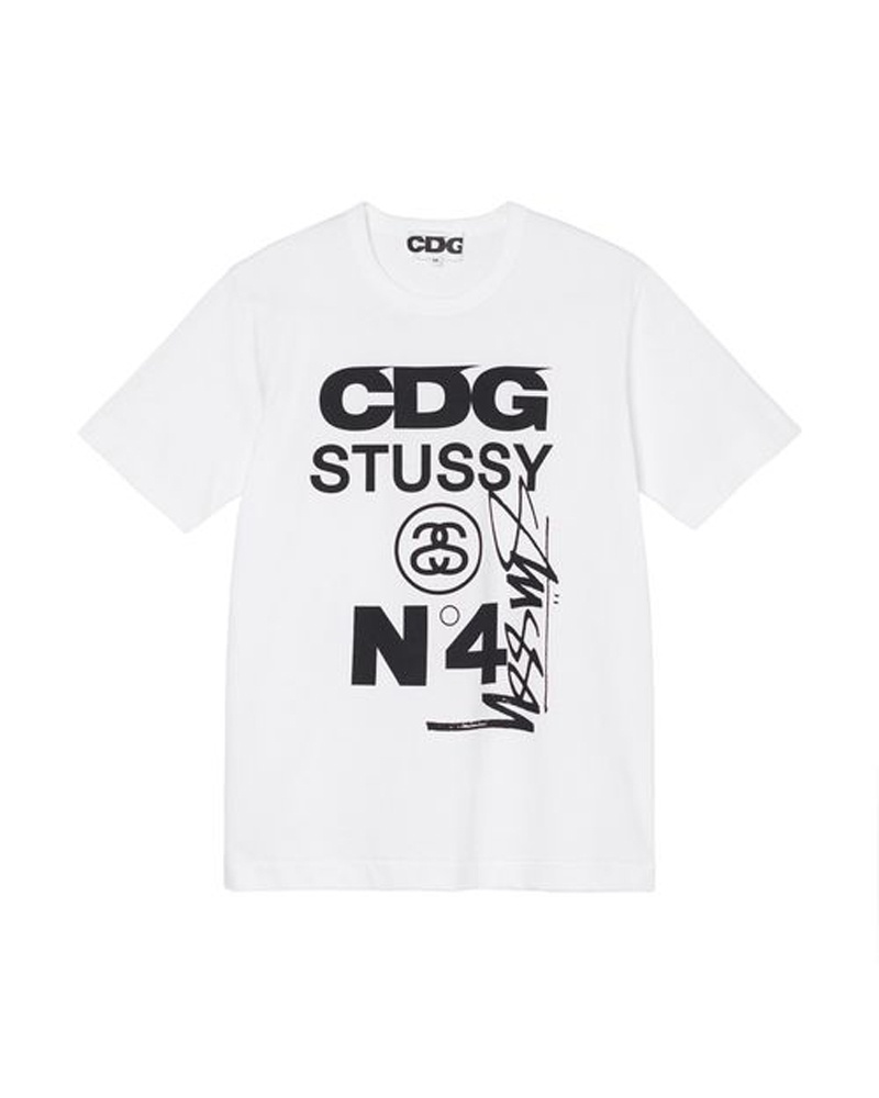 White Stüssy CDG X T-Shirts | USA YMKGAF894