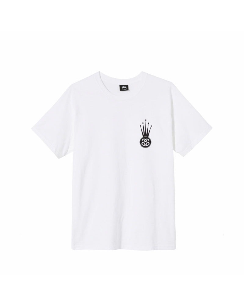 White Stüssy Crown Link T-Shirts | USA YFDTHN329