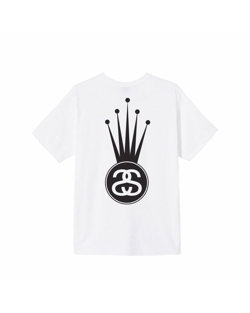 White Stüssy Crown Link T-Shirts | USA YFDTHN329