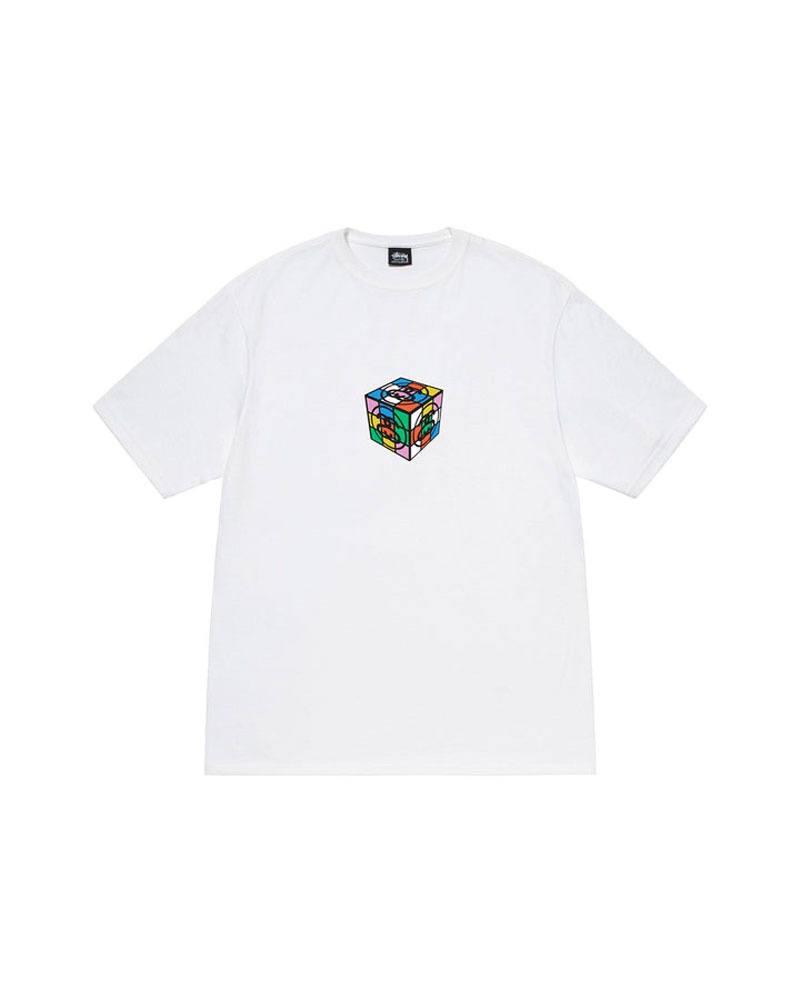 White Stüssy Cube T-Shirts | USA PXQBOT523