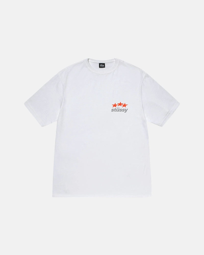 White Stüssy Designs Usa T-Shirts | USA UNKZVJ951