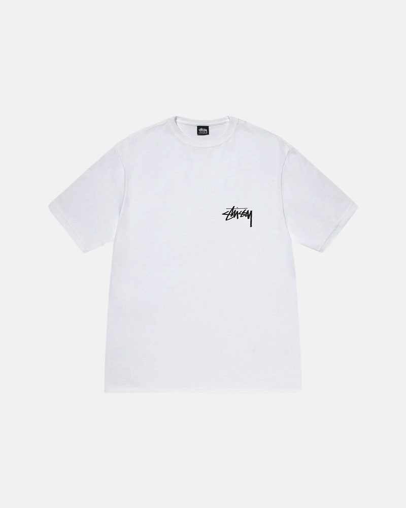 White Stüssy Diced Out T-Shirts | USA MCTUXW170