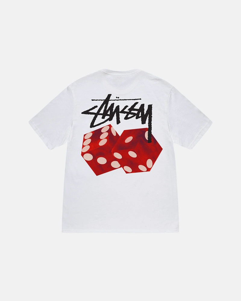 White Stüssy Diced Out T-Shirts | USA MCTUXW170