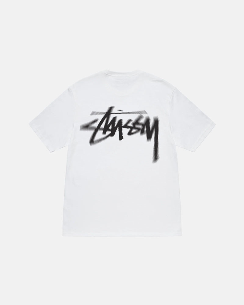 White Stüssy Dizzy Stock T-Shirts | USA HDACRZ493