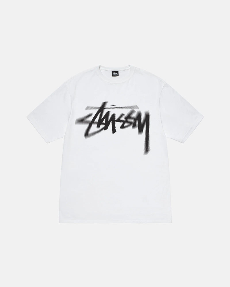 White Stüssy Dizzy Stock T-Shirts | USA HDACRZ493