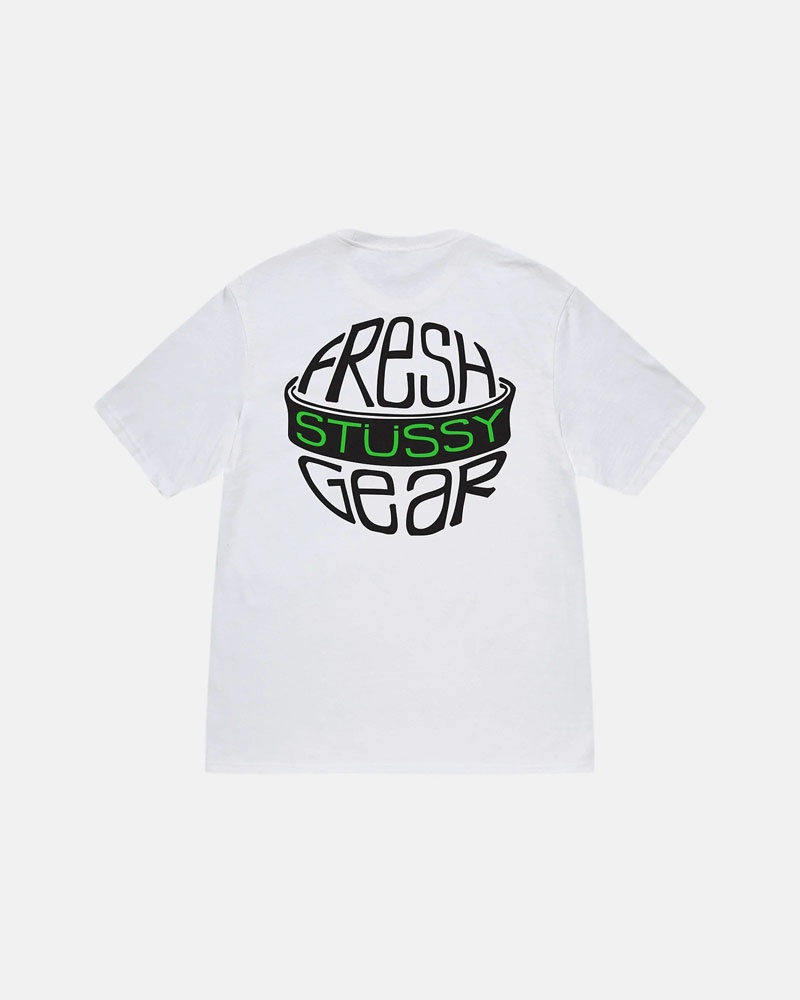 White Stüssy Fresh Gear T-Shirts | USA BHIGZU752