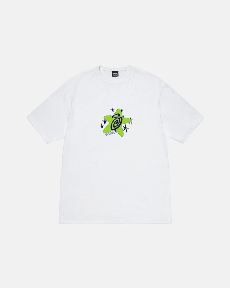 White Stüssy Galaxy T-Shirts | USA JAXRCD271