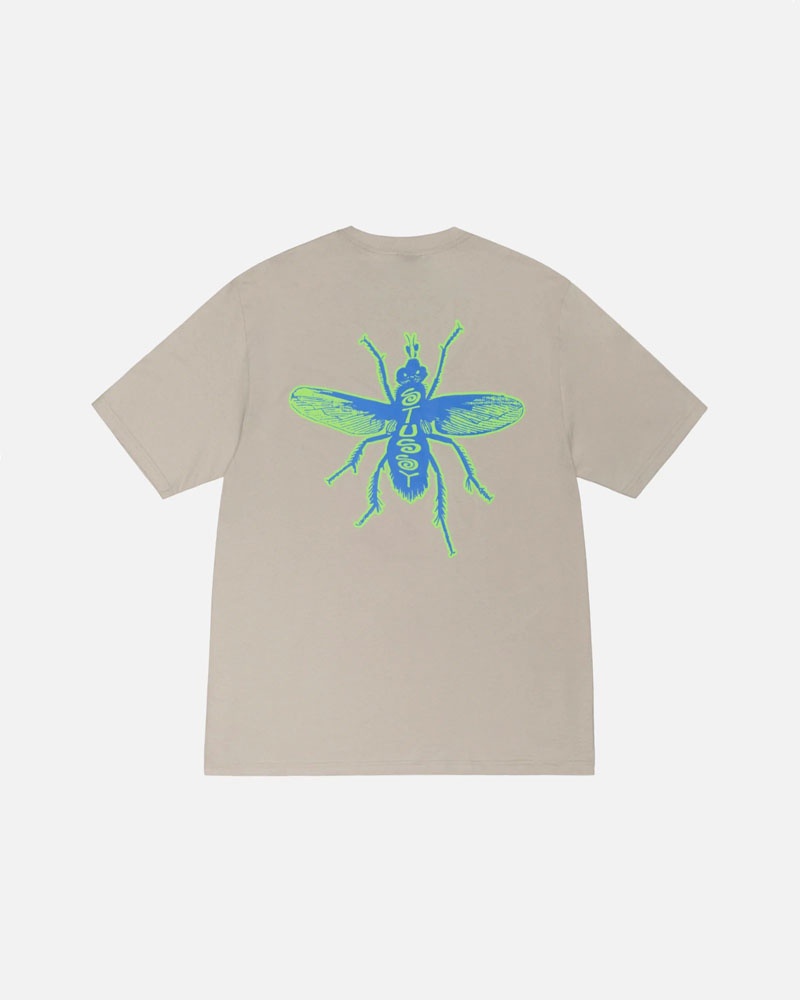 White Stüssy Housefly Off T-Shirts | USA IQPLTW926