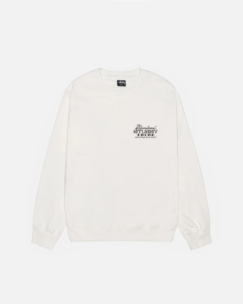 White Stüssy IST Crew Pigment Dyed Sweatshirt | USA CKTHVM985