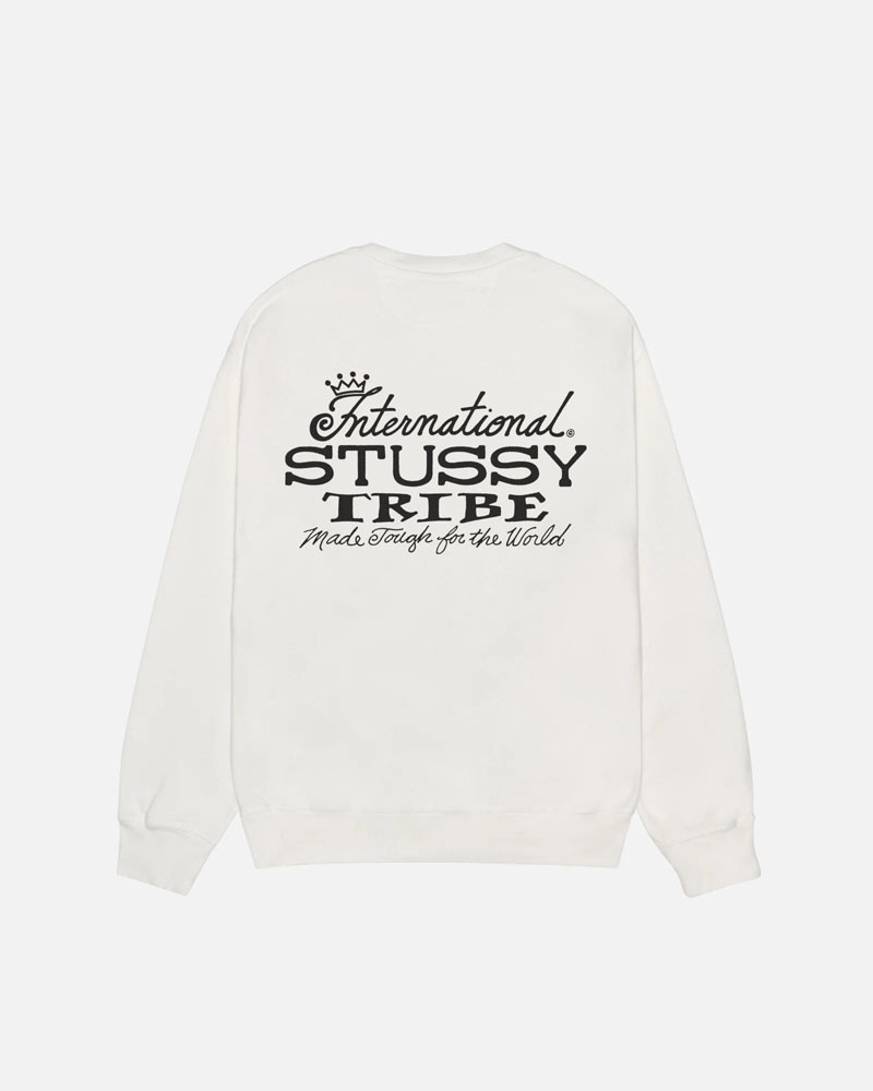 White Stüssy IST Crew Pigment Dyed Sweatshirt | USA CKTHVM985