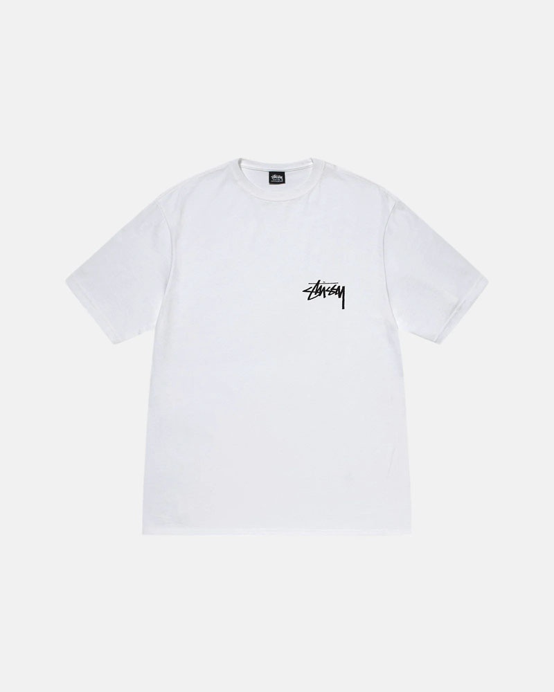 White Stüssy Kittens T-Shirts | USA GQROEI280