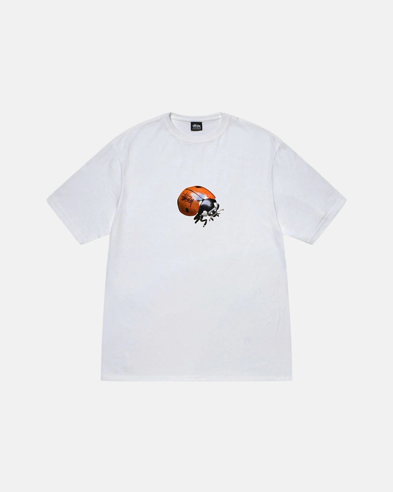 White Stüssy Ladybug T-Shirts | USA MQSGVJ709