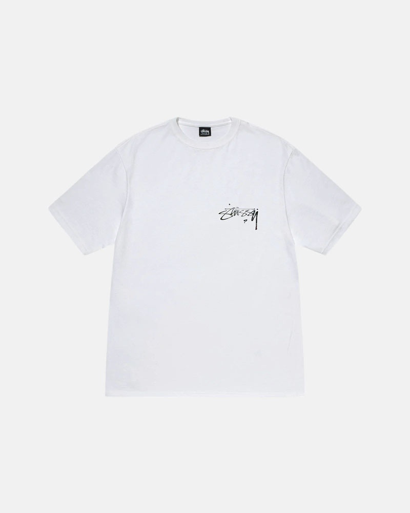 White Stüssy Mercury T-Shirts | USA NDHJCB937