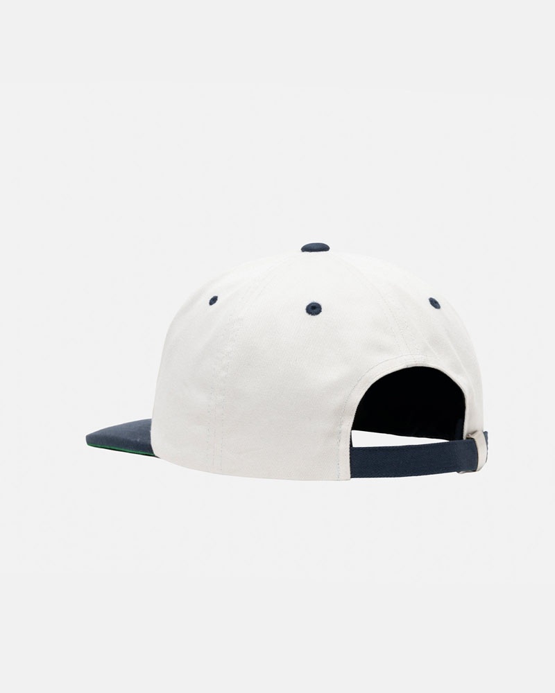 White Stüssy Mid-Depth Basic Star Strapback Caps | USA ZWUPYL758