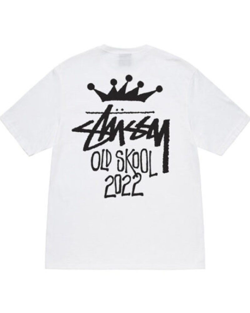 White Stüssy Old Skool 22 T-Shirts | USA NMLDKW487