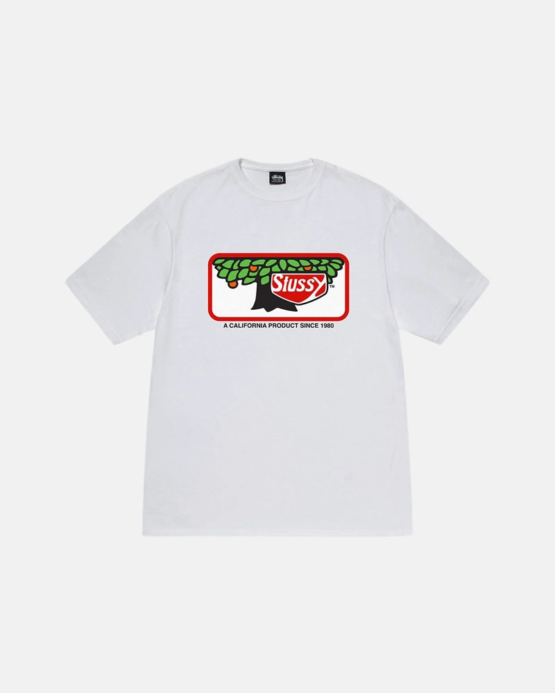 White Stüssy Orchard T-Shirts | USA VFJKWI328