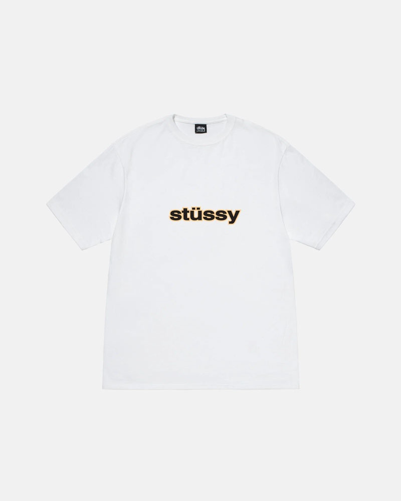 White Stüssy SS-Link T-Shirts | USA XHDQPM037